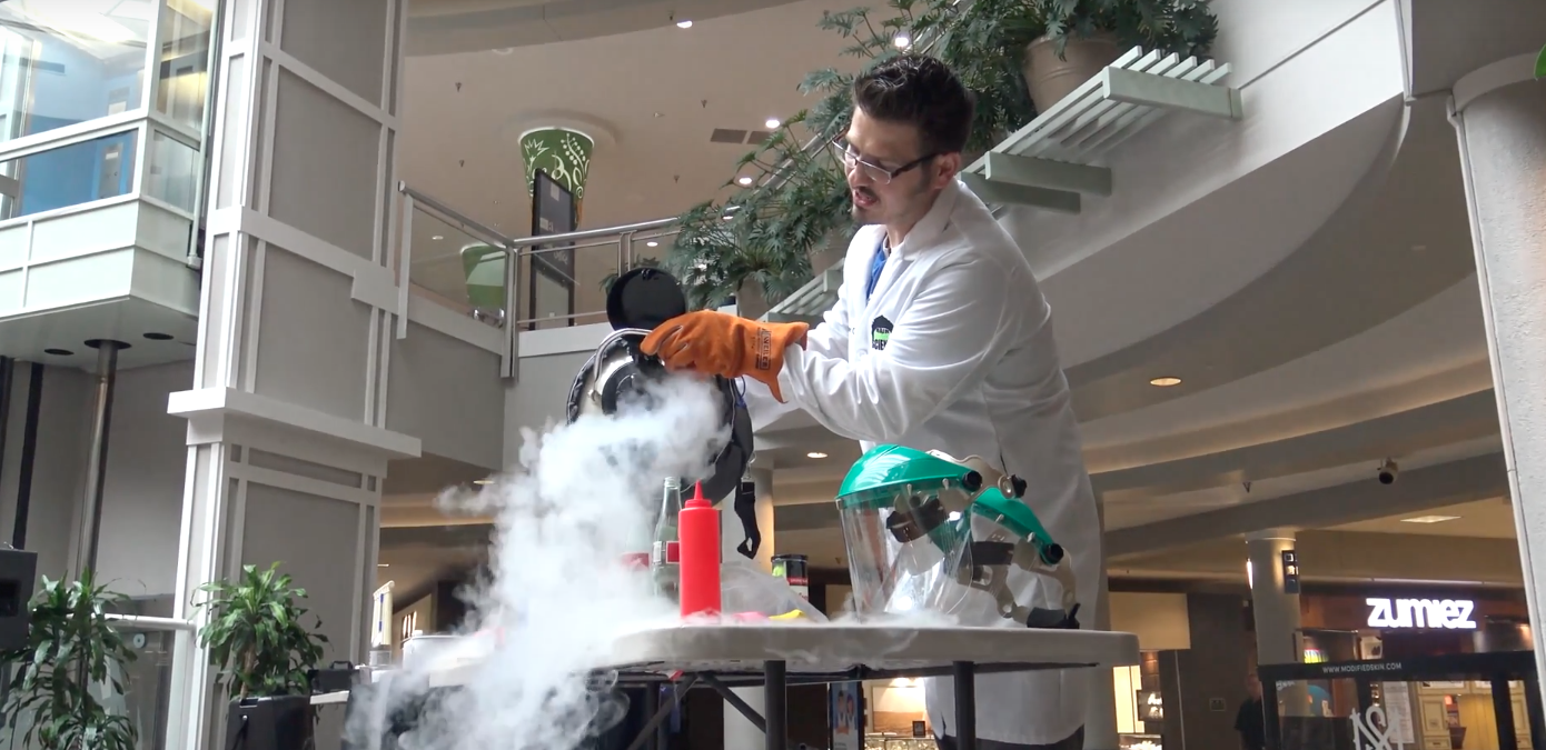 Mister C pouring Liquid Nitrogen